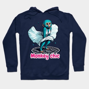 Monkey Elegance – The Iconic Fluttering Dress Illustration Hoodie